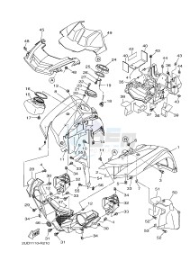 YFM700FWAD YFM70GPLJ GRIZZLY 700 EPS (B1AS) drawing FRONT FENDER