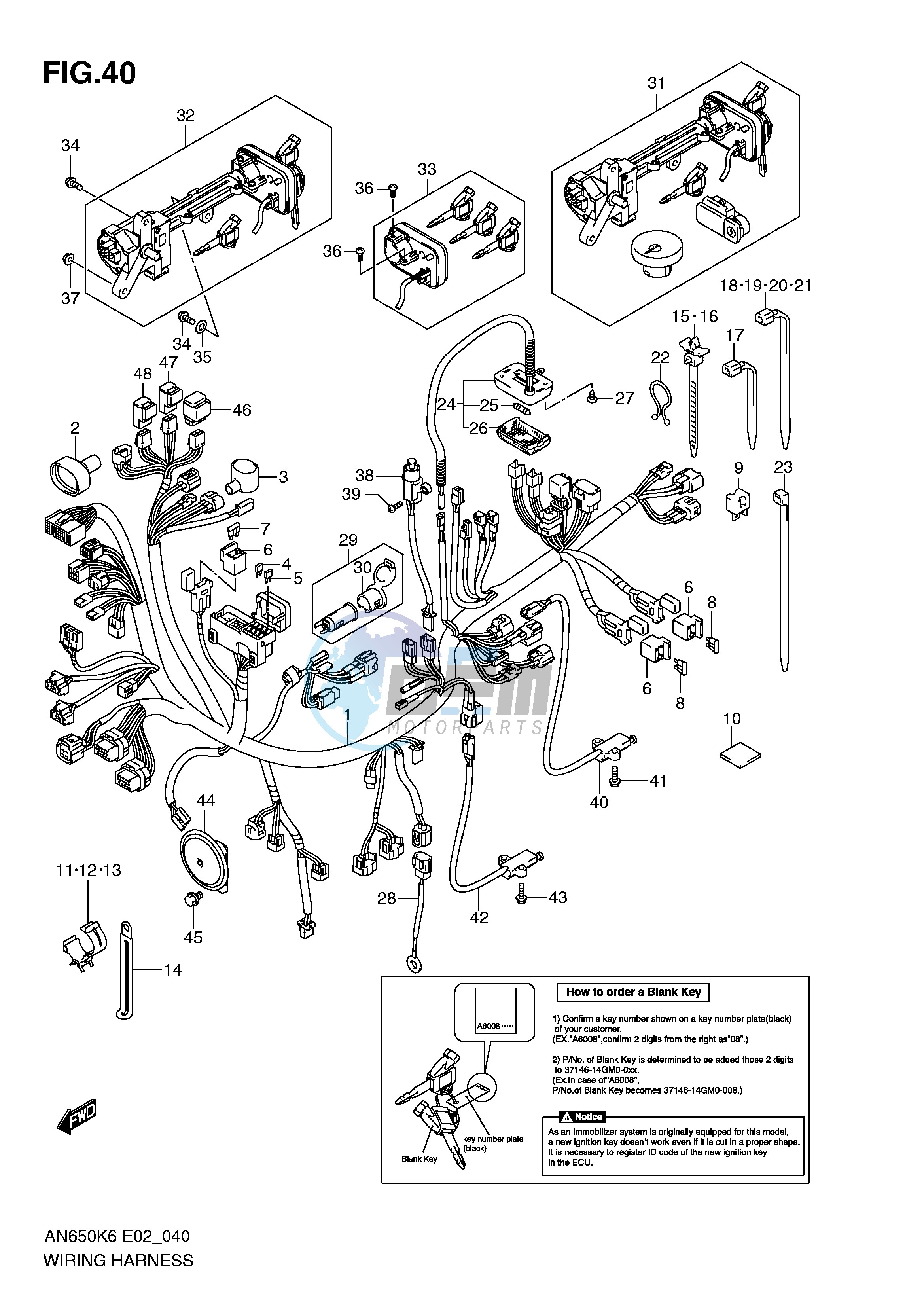 WIRING HARNESS (AN650K6 K7 K8 K9 L0 E2 E19 P37)