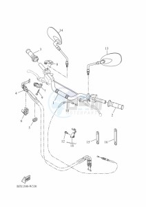 XSR700 MTM690D (BJX1) drawing STEERING HANDLE & CABLE