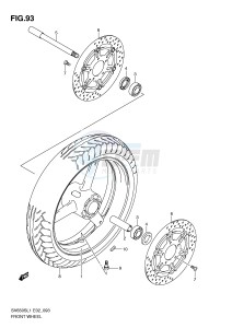 SV650S (E2) drawing FRONT WHEEL (SV650SL1 E2)