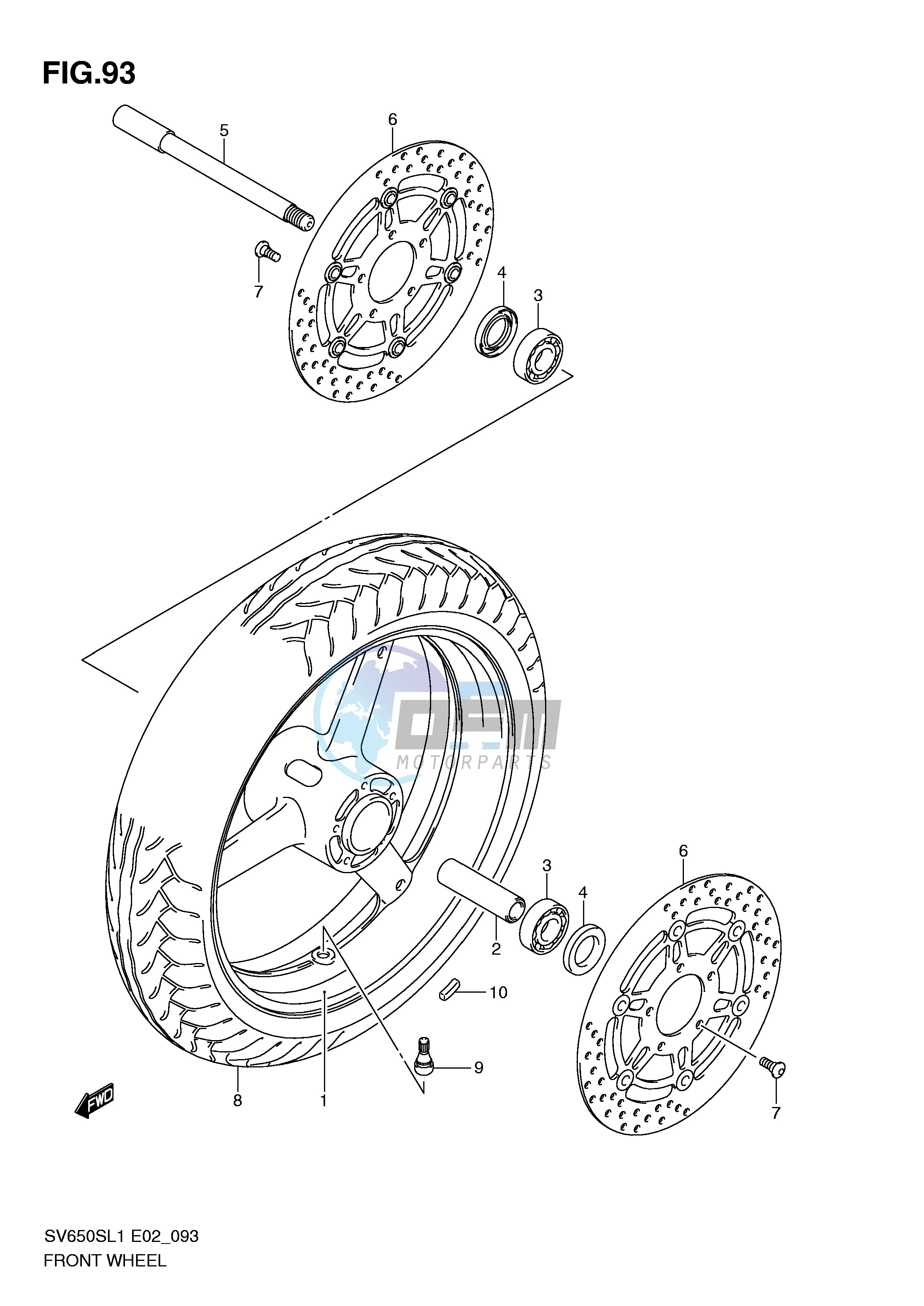 FRONT WHEEL (SV650SL1 E2)