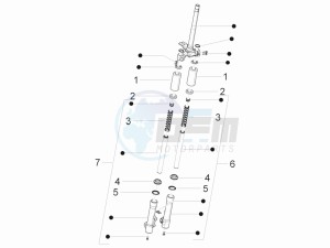 Liberty 150 4t 2v ie e3 (Vietnam) drawing Fork components (Escorts)