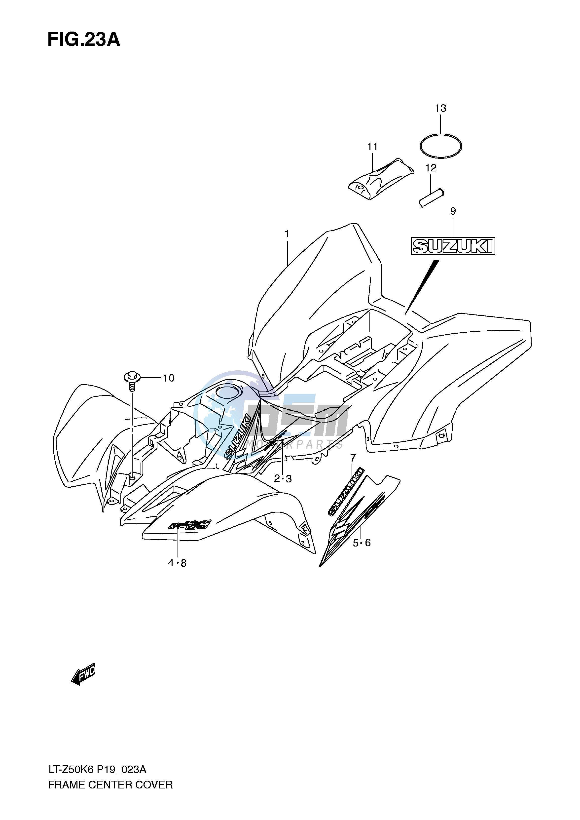 FRAME CENTER COVER (MODEL K8 K9)