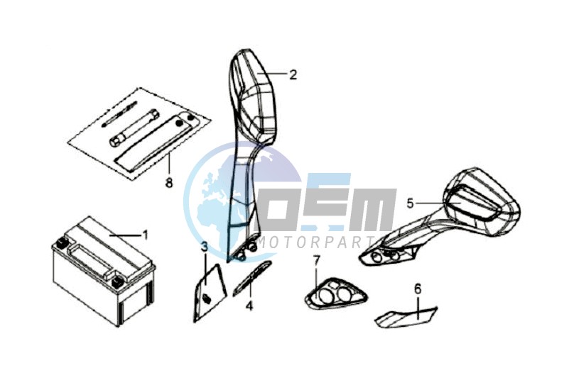 MIRRORS L / R / BATTERY