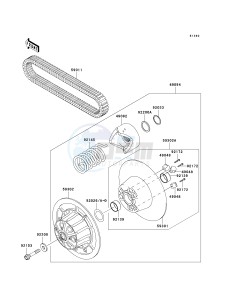 KAF 950 D [MULE 3010 DIESEL 4X4] (D8F) D8F drawing DRIVEN CONVERTER_DRIVE BELT