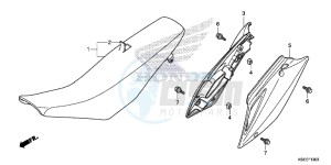 CRF150RD CRF150R Europe Direct - (ED) drawing SEAT/SIDE COVER