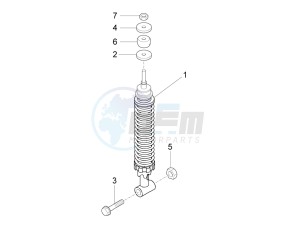 SXL 150 4T 3V CARB drawing Rear suspension - Shock absorber/s