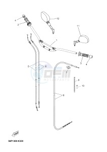 XT660ZA XT660Z ABS TENERE (2BE4 2BE4 2BE4) drawing STEERING HANDLE & CABLE