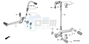 VFR1200FD VFR1200F UK - (E) drawing PEDAL