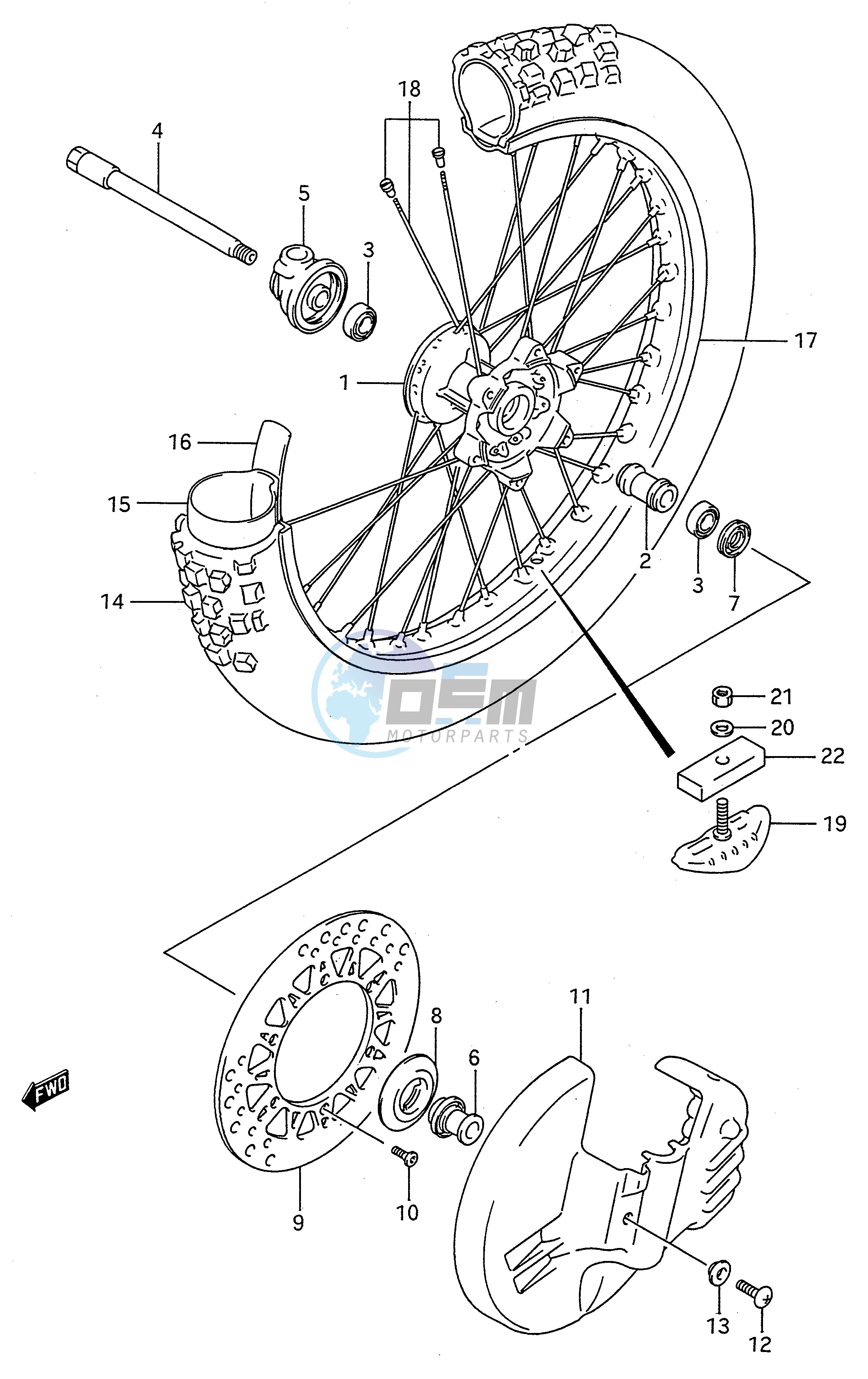 FRONT WHEEL (MODEL K L)