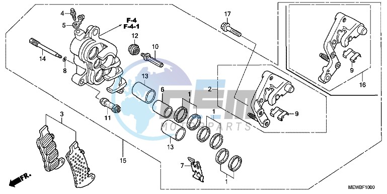 R. FRONT BRAKE CALIPER