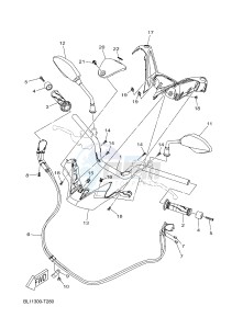 CZD300-A X-MAX 300 (BY31 BY31 BY31 BY31 BY31) drawing STEERING HANDLE & CABLE