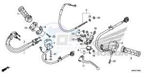 CBR1000RRG CBR1000 - Fireblade Europe Direct - (ED) drawing HANDLE LEVER/ SWITCH/ CABLE