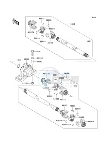 KAF 950 E [MULE 3010 TRANS4X4 DIESEL] (E8F) E8F drawing DRIVE SHAFT-PROPELLER