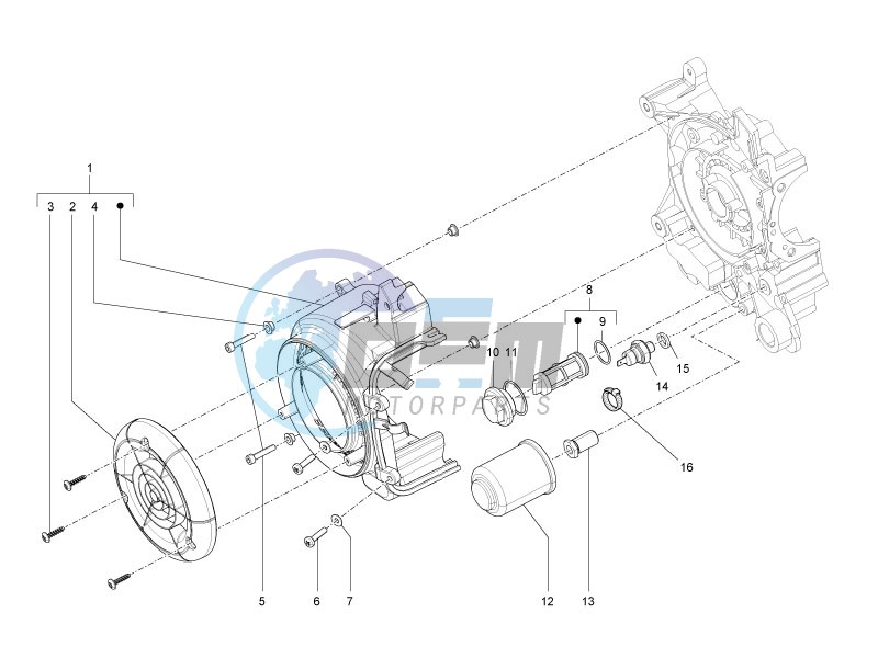 Flywheel magneto cover - Oil filter