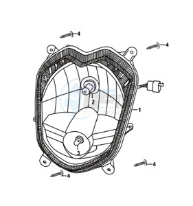 ORBIT III 125 (L8) EU EURO4 drawing HEAD LAMP COMPLETE.