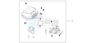 FES150A 125 S-WING drawing TOP BOX 45L SARDEGNA GREEN METALLIC