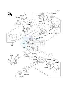 ZX 600 J [ZZR600] (J4) J4 drawing TURN SIGNALS