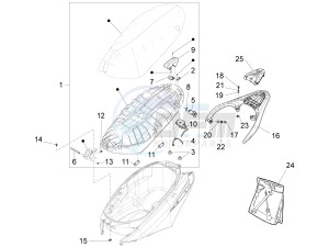 fly 50 4t 2v drawing Saddle - seats - Tool roll