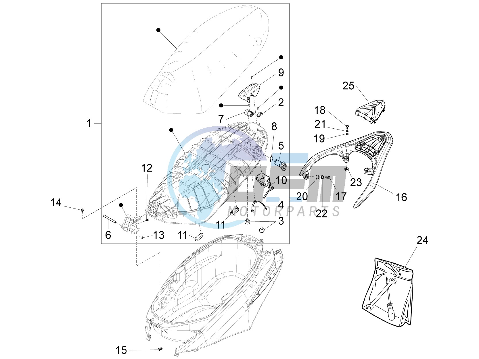 Saddle - seats - Tool roll