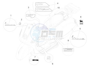 GTS 150 4T 3V IE ABS E4 (EMEA) drawing Plates - Emblems