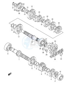 DR350 (E3) drawing TRANSMISSION (~E.NO.106032)