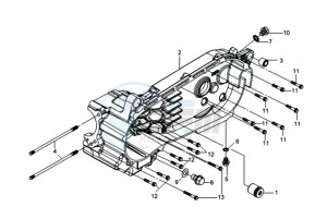 GTS 250 EVO drawing CRANKCASE LEFT