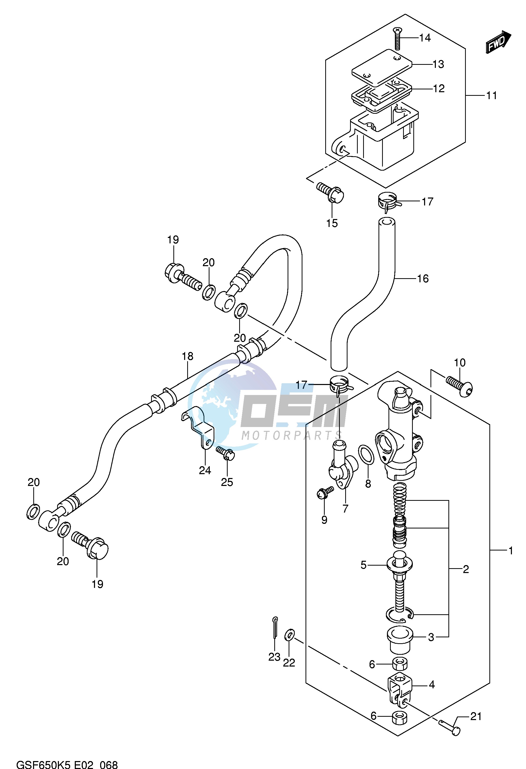 REAR MASTER CYLINDER (GSF650K5 UK5 SK5 SUK5 K6 UK6 SK6 SUK6)