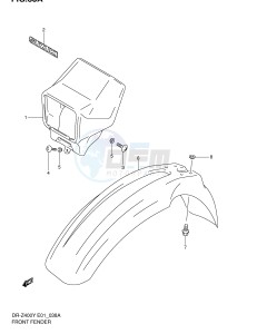 DR-Z400 (E1) drawing FRONT FENDER (DR-Z400EY EK1 E24)