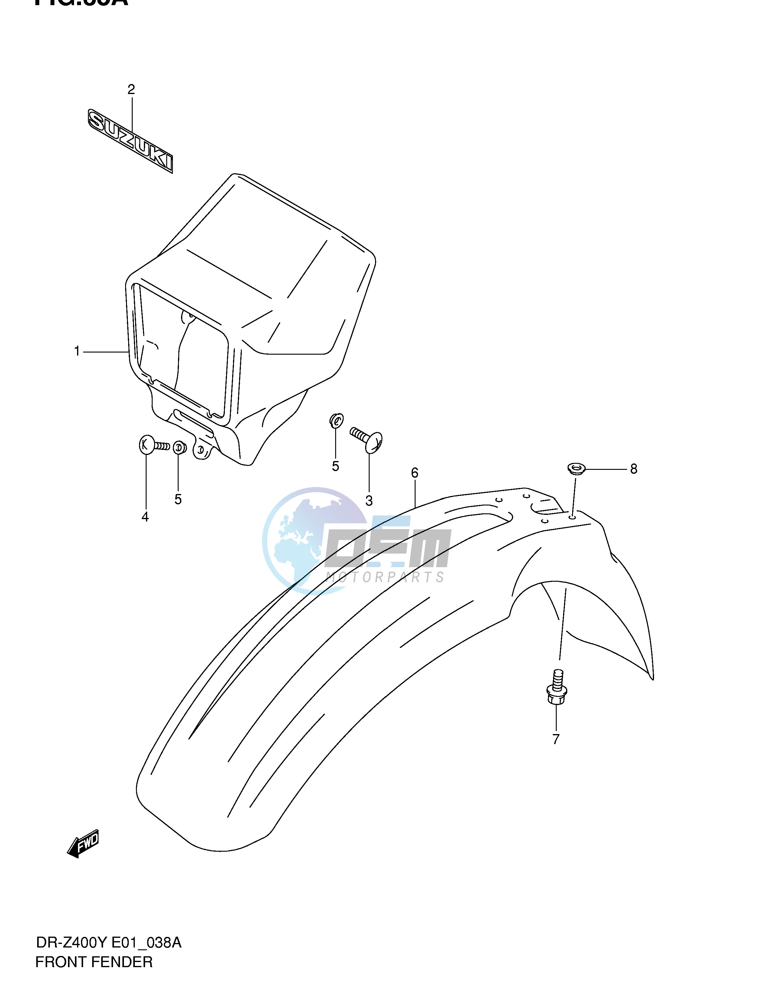 FRONT FENDER (DR-Z400EY EK1 E24)