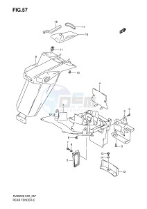 SV650 (E2) drawing REAR FENDER (WITHOUT ABS)