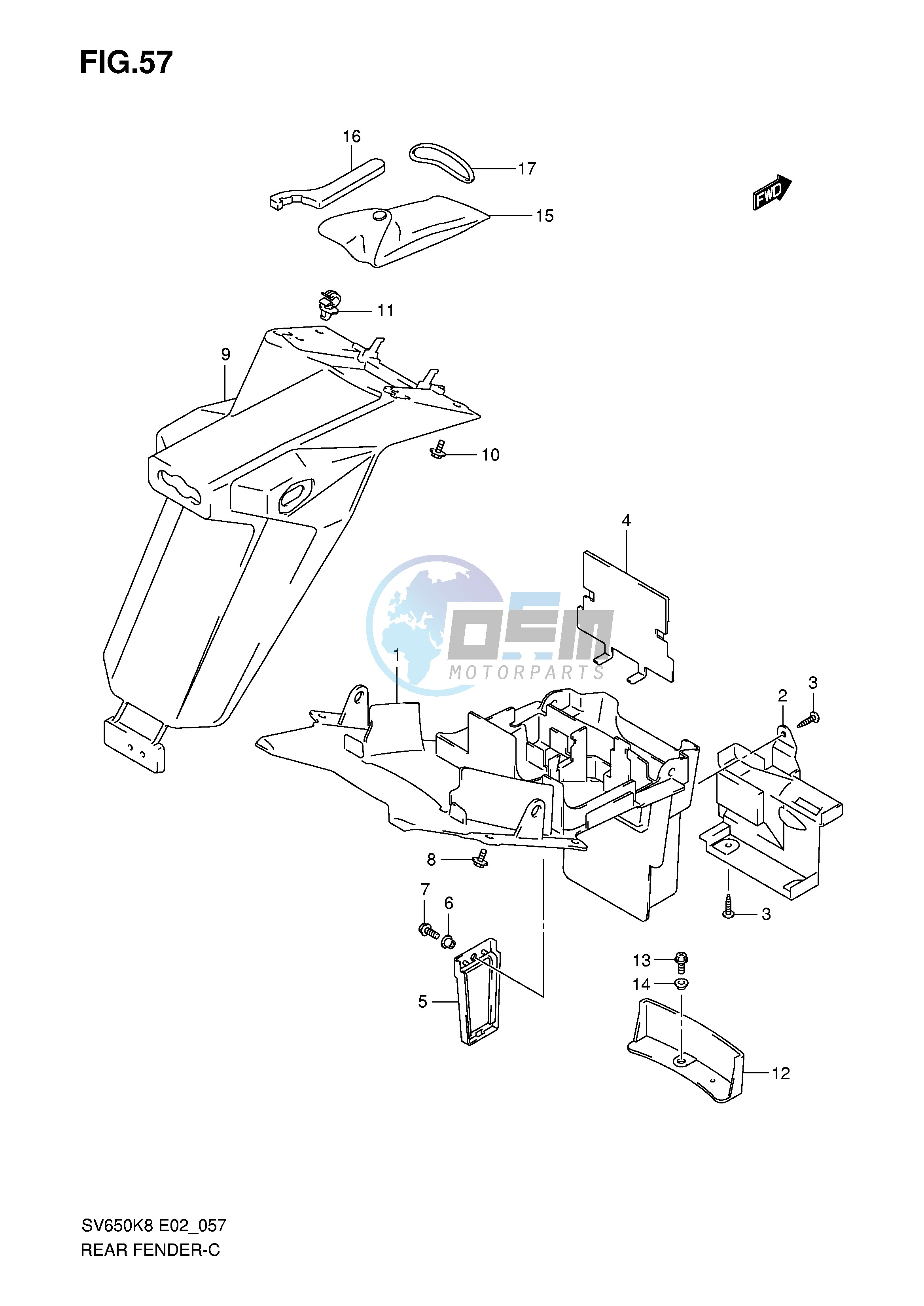 REAR FENDER (WITHOUT ABS)