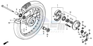 SH50D SCOOPY drawing FRONT WHEEL (SH50P/S)