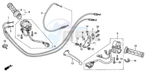 CBR600F drawing HANDLE LEVER/SWITCH/CABLE (2)