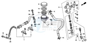 CB600F2 CB600F drawing REAR BRAKE MASTER CYLINDER