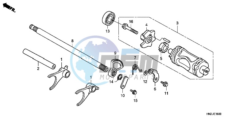 GEARSHIFT FORK/ GEARSHIFT DRUM