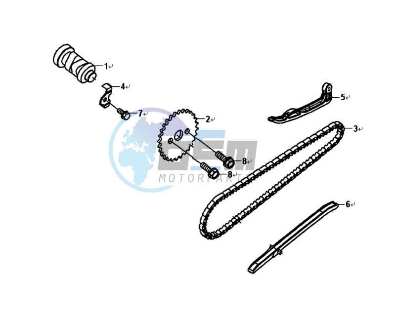 CHAIN / CHAIN TENSIONER / CHAIN GUIDE