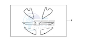 CBR600RR9 France - (F / CMF MME) drawing RACING STICKER WHITE BACKGROUND 'NUMBER PLATE STICKERS' WITH