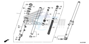 NC750SDE NC750SD Europe Direct - (ED) drawing FRONT FORK