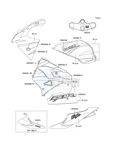 ZX 900 F [NINJA ZX-9R] (F1-F2) [NINJA ZX-9R] drawing DECALS-- BLUE_BLACK- --- CN- --- ZX900-F1- -