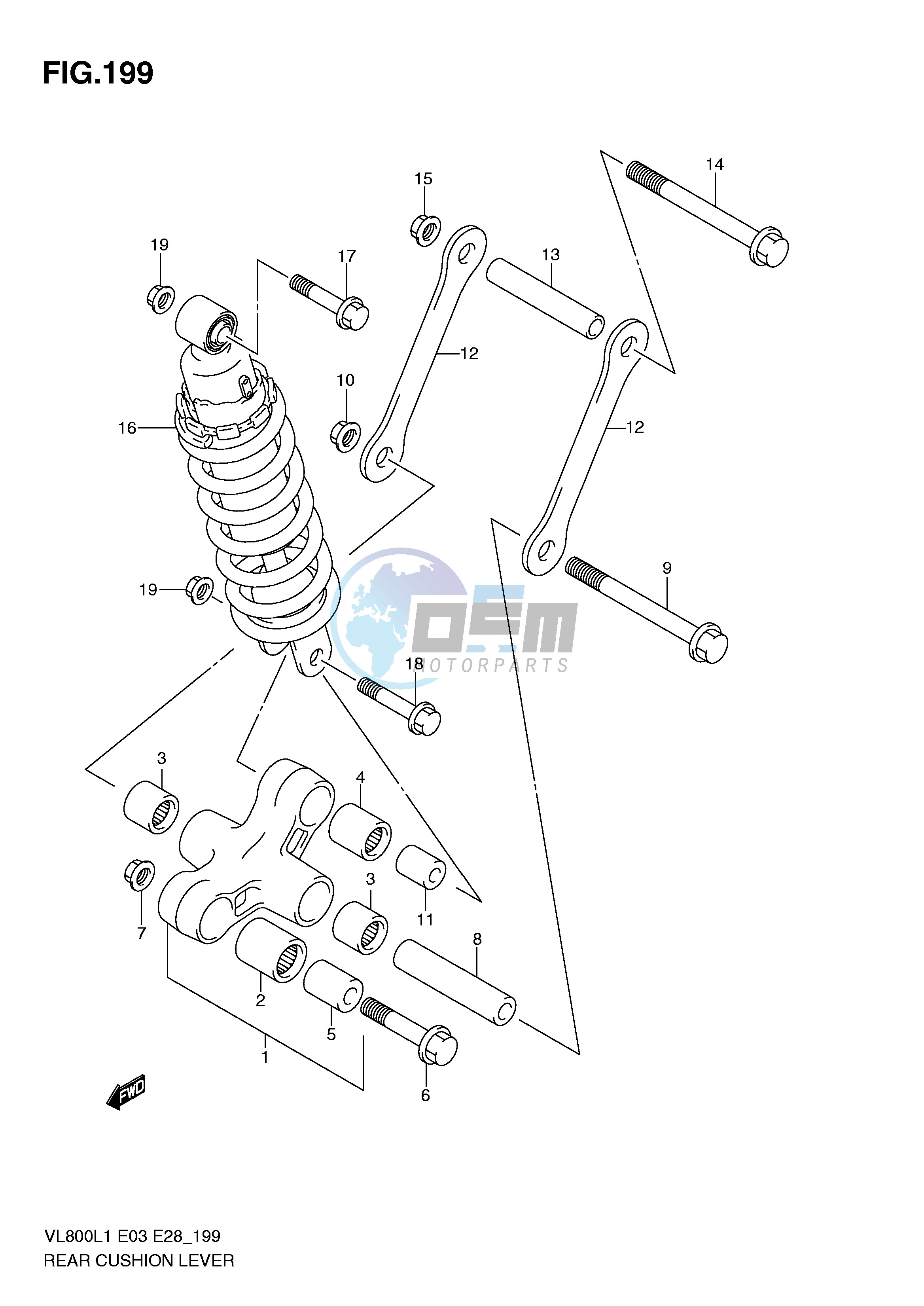 REAR CUSHION LEVER (VL800CL1 E28)