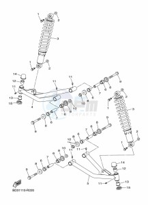 YFM90R (BD3M) drawing FRONT SUSPENSION & WHEEL