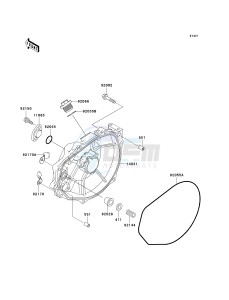 JS 800 A [800 SX-R] (A6F-A9F) A9F drawing ENGINE COVER-- S- -