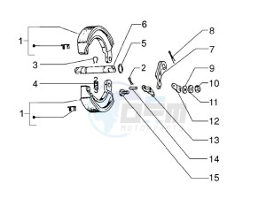 PX 150 (EMEA, APAC, LATAM) (Jp, Mx) drawing Rear brake - Brake jaw