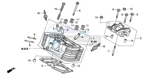 VT750C drawing REAR CYLINDER HEAD