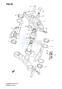 GS500 (P3) drawing STEERING STEM (MODEL K3)