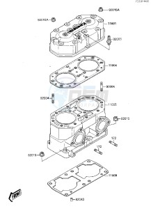 JS 650 A [650 SX] (A1) [650 SX] drawing CYLINDER HEAD_CYLINDER