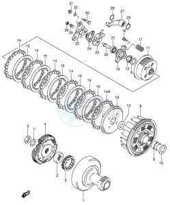 LT-Z250 (E28-E33) drawing CLUTCH