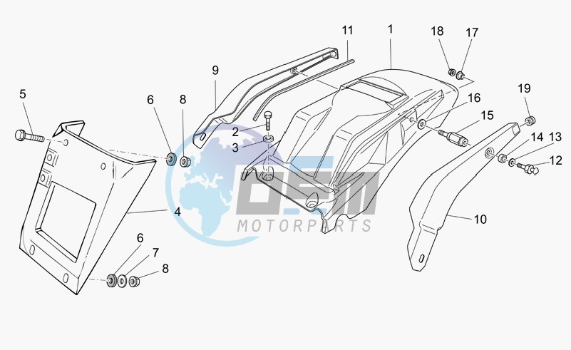 Rear body - mudguard