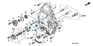 ST1300AC Pan Europoean -ST1300 CH drawing REAR CRANKCASE COVER